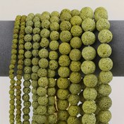 Resim 4/6/8/10/12mm zeytin yeşili taş serpiştirilmiş boncuklar, delikli yuvarlak boncuklar, ayrılmış boncuklar, el yapımı DIY bileklikler, kolyeler, küpeler için kullanılan gezegen boncukları, takı süslemeleri, el yapımı takı malzemeleri, aksesuarlar, dekoratif boncuklar 