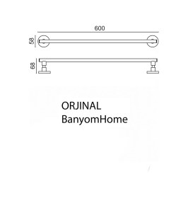 Resim Çelik Banyo Paslanmaz Pirinç Mat Siyah Flora 60 Cm Uzun Havluluk Siyah 