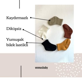 Resim Vennusbaby 5'li Dikişsiz Kaydırmazlı Çocuk Çorap 