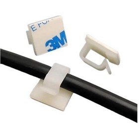 Resim Wcl1007 Kablo Sabitleme Kelepçesi Klipsi Yapışkanlı Duvar Kablo Tutucu 16.5 x 15.5 x 10 MM Beyaz 10 Adet 