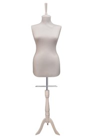 Resim Manken İstanbul Sünger Iğne Batabilen 42 Beden Beyaz Kumaşlı Ahşap Beyaz Ayaklı Terzi Mankeni Prova Mankeni Po-01 