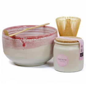 Resim Platin Matcha Çay Seti, Organik Japon Seremonisi Tozu, Uji’den Elle Toplanmış Matcha, El Yapımı Kase, Bambu Süpürge ve Kaşık 