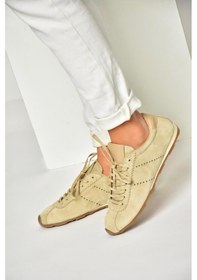 Resim Fox Shoes U312311602 Bej Hakiki Deri Süet Kadın Spor Ayakkabı Sneakers Bej-süet 