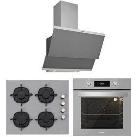 Resim Silverline BO6504S01 - CS5335S01 - 3420 Classy 60 Gri Cam Ankastre Set 