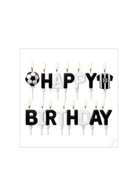 Resim Siyah Beyaz Happy Birthday 15 Parça Doğum Günü Mum Seti 0 - 99 