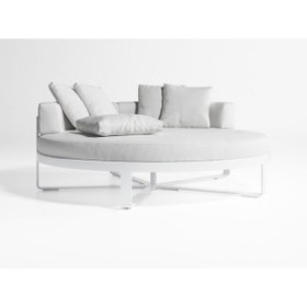 Resim Beyhcite Özel Havuz Başı Divan Havuz Yatağı Şezlong Beyaz Montajsız Metal Plaj Yatağı Modern Daybed 