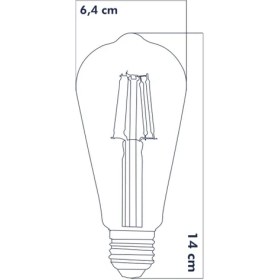 Resim LED E27 ST64 Armut Ampul 8W 2500K Gün Işığı Erd-53 