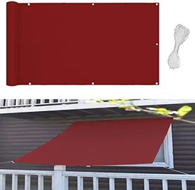 Resim Su geçirmez UV Bloğu Güneşlik Tente 2,5 x 4,5 m - Bahçe, Veranda, Güverte için Sabitleme Kitli Dış Mekan Gölgelik Tente - Şık Kırmızı Şarap Rengi 