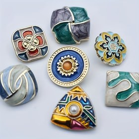 Resim 7 parça set - çok amaçlı ceket düğmesi, çiçek düğmesi, kazak düğmesi, takım elbise düğmesi 