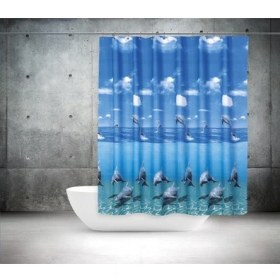 Resim Zethome Banyo Perdesi 1x180x200 Tek Kanat Duş Perdesi Halka Hediyeli Duşakabin Perdesi Duşakabin Perdesi 8852 