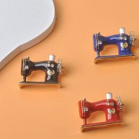 Resim Şık Vintage Dikiş Makinesi Broşu - Alaşım, Kadın Moda Aksesuarları & Hediyeler için Karikatür Esinli Tasarım 