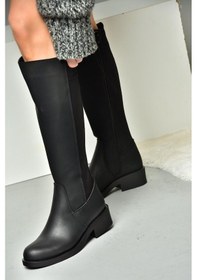 Resim Fox Shoes R674009809 Siyah Alçak Topuklu Kadın Çizme Siyah 