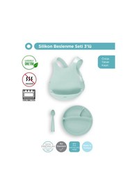 Resim River Green Beslenme Seti Önlük+tabak+kaşık 