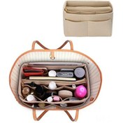 Resim Mufunye Bej Felt Organizer Çanta İç Dolabı - 12 Cep, Dürtmeyen, Dayanıklı, Çok Amaçlı S Boyutu Çok Renkli 