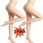 Resim 2 Paket Ultra-ince Şeffaf Külotlu Çorap, Yüksek Bel Anti-snag Ayaklı Külotlu Çorap, Kadın Çorapları ve Çorapları 