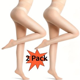 Resim 2 Paket Ultra-ince Şeffaf Külotlu Çorap, Yüksek Bel Anti-snag Ayaklı Külotlu Çorap, Kadın Çorapları ve Çorapları 