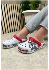 Resim Günlük Anne Kız Terlik Sabo Hemşire Doktor Aşçı Sandalet Desenli Taban Crocs Crf-8246 Tomvejerry 