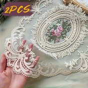 Resim 2 Adet Fransız Danteli Polyester Dikdörtgen Vintage Ova Delikli Bardak Altlıkları Fotoğraf Aksesuarları Romantik Ev Yemek Masası Dekorasyonu Tatlı Altlığı Ağ Kırmızı Fotoğrafçılık Arka Planı Süslemeleri Masa Örtüsü Pedleri 