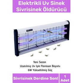 Resim Premium Yükseltmiş Güç Çift Florasan Elektrikli Uv Zincirli Askılı Sinek Sivrisinek Öldürücü 2200V 