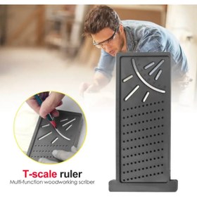 Resim BGA Marangoz Hassas Çizim Cetveli 3d 2d Açı Ölçer Gönye 