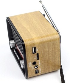 Resim pazarella Nostalji Radyo Nns Ns-1537bt Şarjlı Fm Radyo Bluetooth Usb Aux Tf 