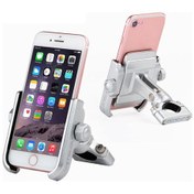 Resim Motosiklet Gidon Alüminyum Alaşımlı Telefon Braketi, 4-6 İnç Cihaz İçin Uygun Gümüş Silver 