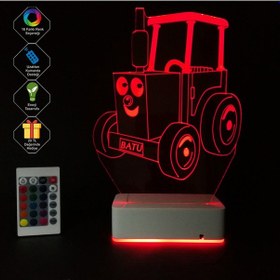 Resim Çocuklara Özel Hediye 3D Sevimli Traktör Led Masaüstü Lamba 