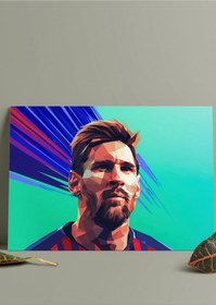Resim Metal Baskı Parlak Duvar Tablosu - Lionel Messi 