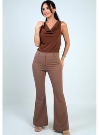 Resim By Saygı Kadın İspanyol Paça Pantolon-41749 Vizon 