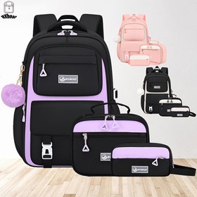 Resim BXboat 3 adet Hafif Kadın Sırt Çantası Seti, Büyük Kapasiteli 39.62 cm Laptop Çantası, Çoklu Cep Detayları ile Seyahat ve Günlük Kullanım 