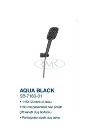 Resim Sukar Askılı Duş Seti Siyah Aqua Black Siyah 
