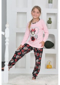 Resim Miniğimin Cicileri Mnn Ms Kalpli Kız Çocuk Pijama Takımı - Krem Krem 