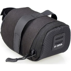 Resim Bisiklet Sele Çantası - Geniş Depolama, Anahtarlık Ve Arka Lamba İçin Pratik Bisiklet Ekipmanı Siyah Siyah 