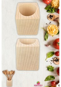 Resim Doğal Diş Budak Ağaç Kaşıklık Tezgah Üstü Servis Dik Kaşıklık Düzenleyici Naturel Naturel 