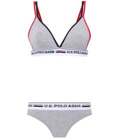 Resim U.S. Polo Assn. Kadın Gri Melanj Büstiyer Slip Takım 66254 Gri 
