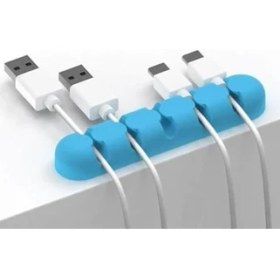 Resim Mena Rise Yapışkanlı Kablo Düzenleyici Organizer Mavi 