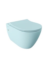 Resim Bocchi Venezia Asma Klozet Kanalsız Mat Buz Mavi Kapak Dahil 1295-029-0128 Çok Renkli 