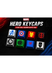 Resim Printona Marvel Hero Keycaps: 8'li Özel Tasarım Süper Kahraman Klavye Tuş Takımı 