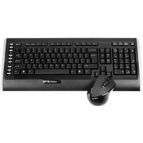 Resim A4 Tech Siyah Q Tr Kablosuz Multimedya Klavye Ve Mouse Set 