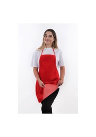 Resim Wellsoft İkili Paket Cepli Mutfak Önlüğü Sıvı Geçirmez Su Geçirmez Mutfak Önlüğü Kırmızı 