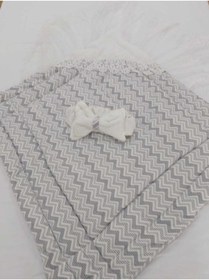 Resim babyen1 Grı Zigzaglı Elyaflı Kundak Battaniye 