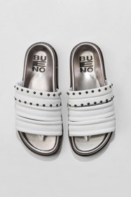 Resim Bueno Shoes Beyaz Deri Kadın Düz Terlik 01wu5829 