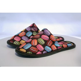 Resim Chochili Kadın & Erkek Macaronlu Ev Terlik Tasarım Yumuşak Taban 