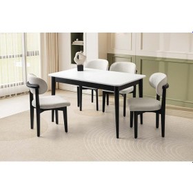 Resim Beyaz - Siyah Mobilgen 6 Adet Nergis Sandalye 130+30 Açılabilir Fidan Masa Takımı Diğer 