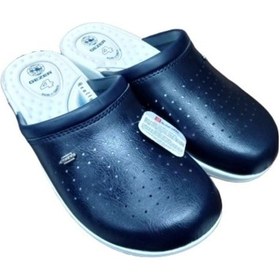 Resim Unisex Lacivert Sabo Ortopedik Doktor Hemşire Iş Terliği Lacivert - Beyaz 