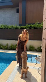Resim Angelica Fırfır Detaylı İkili Takım Acı Kahve - M 