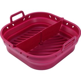 Resim Hava Fritöz Silikon Plaka Kare Yeniden Kullanılabilir Hava Fritöz Pişirme Aksesuarları Katlanabilir 8.5in Airfryer Alet Pişirme Kalıp Kırmızı (Yurt Dışından) 