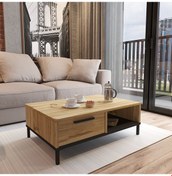 Resim Robin Home Orta Sehpa Metal Ayaklı Çekmeceli Keçe-Siyah Dg18 