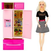 Resim Alisha Mutfak Seti 37096 Sarışın Alisha Siyah Elbise Buzdolabı 