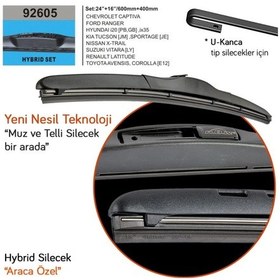 Resim Rbw 92605 Toyota Uyumlu Avensis 2003-2008 Hybrid Silecek Kancalı Md 